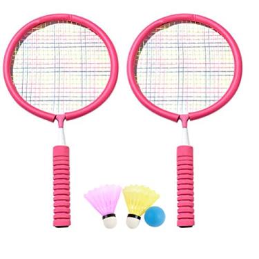 Imagem de Conjunto de Badminton Conjunto de Raquetes de Badminton Badminton Jtlb Portátil Raquetes de Badminton Com 2 Petecas e Bolsa de Transporte para Crianças (Rosa)