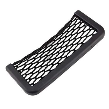 Imagem de Bolso de rede de armazenamento preto, bolsa de rede de armazenamento para porta-malas de carro, bolso de rede de armazenamento, rede elástica de nylon, organizador de bolsa aderente para telefones, carregamento, cigarros, 20 × 8,5 cm (1 peça)