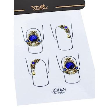 Imagem de Kit 40 Jóias de Unha Adesivos Pedrarias para Unhas, Arte Sedução