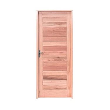 Imagem de Kit Porta de Madeira 213x74,5cm Batente 12cm Pe31 Esel Natural
