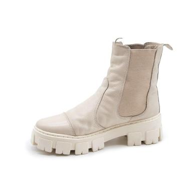 Imagem de Bota Chelsea Tratorada Feminina Couro Plataforma Confortavel Dia a Dia