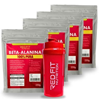 Imagem de Suplemento em Pó Red Fit Nutrition 100% Puro Importado c/ Laudo Red Fit Nutrition Kit Beta-Alanina 250g ( 4 Unidades )