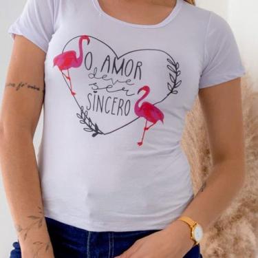 Imagem de Blusa Feminina T-Shirt Estampa Flamingo Manga Curta - Gk