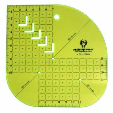 Imagem de Régua Caixa Leite Gabarito Patchwork PW9 15 cm Verde Fenix