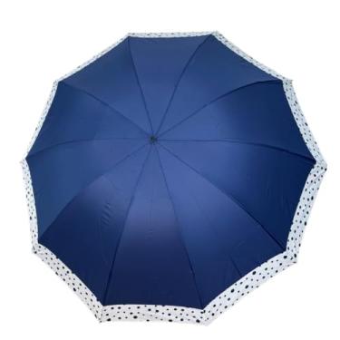 Imagem de Sombrinha I Guarda-Chuva I Grande e Resistente I Cabe na Bolsa (Azul Marinho Bolinha)