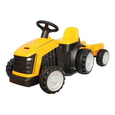 Imagem de Mini Trator Carro Elétrico Infantil Bang Toys 6V Amarelo