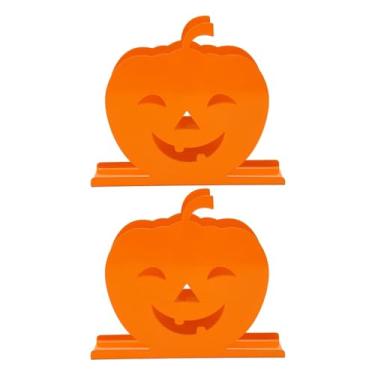 Imagem de Porta-Guardanapos de Abóbora Fofo de Ferro Galvanizado - Design Oco Exclusivo de 2 Peças - Perfeito para Guardanapos de Mesa de Restaurantes e Hotéis - Decore Sua Mesa de Jantar