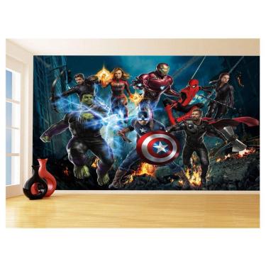 Imagem de Papel De Parede 3D Heróis Vingadores Hulk Thor 3,5M Nhma122