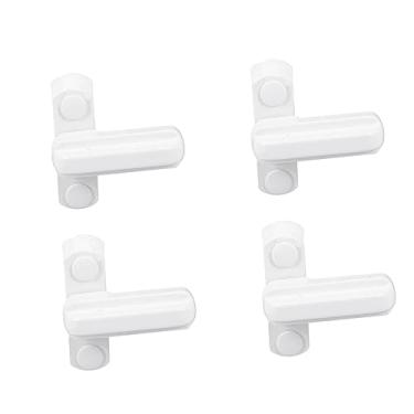 Imagem de 4 Pcs Trancar grama safety fechadura projetos travadinhas easy Fácil simparic a tranca casa janela cerca de segurança trava push-pull Trava de segurança Liga de Zinco branco