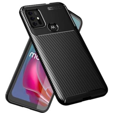 Imagem de Capa Capinha Anti Impacto Para Motorola Moto G14 Case Com Desenho Fibra De Carbono Shock Queda (Preta)