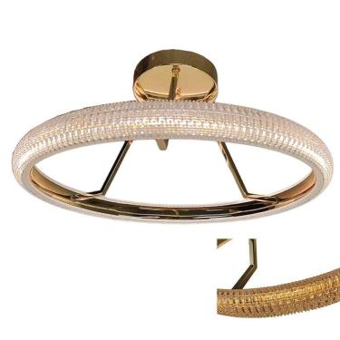 Imagem de Lustre 3 Em 1 Anel Cristal Arco Led Luminaria Pendente Infinito Perfil Sala De Jantar Q...