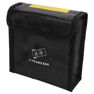 Imagem de Saco Seguro para Bateria Lipo, Retardante de Fogo, Resistente Ao Calor, Preto, Profissional para Atividades Ao Ar Livre, para Loja de Drones (Tamanho médio 7,3 de comprimento e