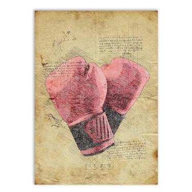 Imagem de Placa Decorativa A4 Boxe Luvas Luta Artes Marciais Esporte