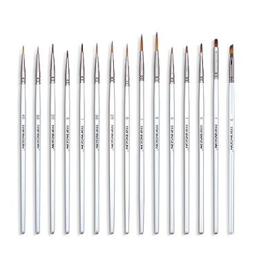 Imagem de Transon Conjunto de pincéis de pintura de detalhes finos, 15 peças para modelos em miniatura, pintura corporal, pintura corporal com guache acrílico, têmpera em aquarela e tinta a óleo