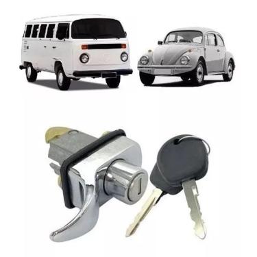 Imagem de Maçaneta Fechadura Tampa Traseira Motor Fusca Kombi Até 1996 Cromada com chave 