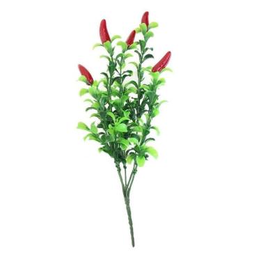 Imagem de Kit 2 Ramos Decoração Arranjo Pimenta Artificial 5 Galhos 36cm