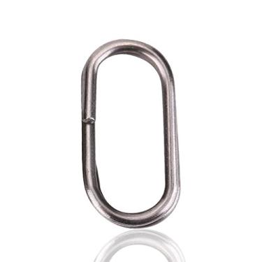 Imagem de Anéis separados de pesca Keenso, 100 peças, anéis ovais de aço inoxidável, anéis divididos giratórios, conector para pesca de carpa de encaixe, 10*19mm