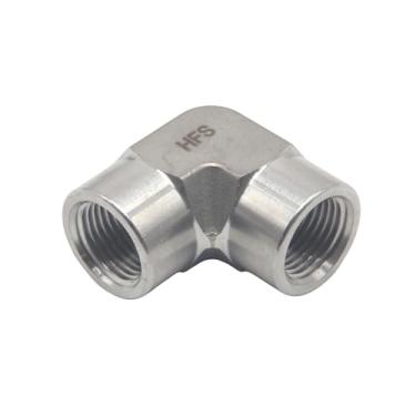 Imagem de HFS (R) Encaixe de tubulação de aço inoxidável 304, cotovelo de 90 graus, fêmea NPT de 3/20.3 cm x fêmea NPT de 3/20.3 cm