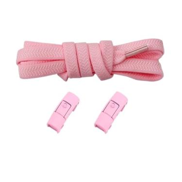 Imagem de No Tie Shoelaces Elastic Men And Women Casual Shoes Lazy Shoe Laces Colorful Press Metal Lock Flats Shoelace Accessories (Color : Pink)