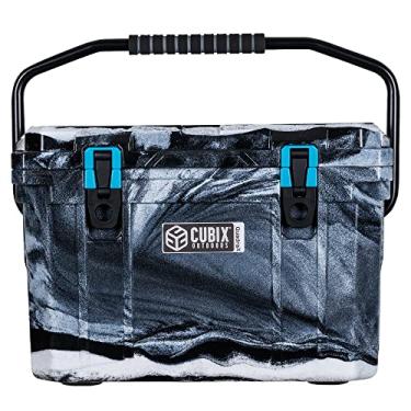 Imagem de Cubix Outdoors QuadraX Cooler rígido portátil rotomoldado de 20 litros para acampamento, pesca, praia | Caixa de gelo isolada resistente | Retenção de frio 5 dias camuflagem urbana