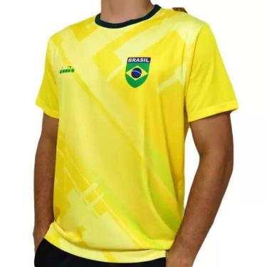 Imagem de Camiseta De Time Diadora Seleção Brasileira Amarela
