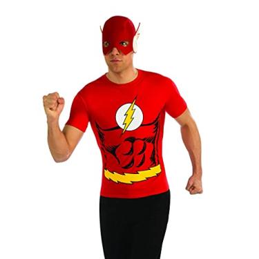 Imagem de Rubie's Costume DC Comics camiseta adulta estilo super-herói da Liga da Justiça, Vermelho, Medium