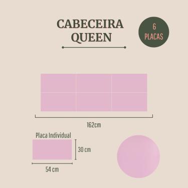 Imagem de Cabeceira Queen Estofada  Kit 6 Placas  Retangular - Courino Rosa