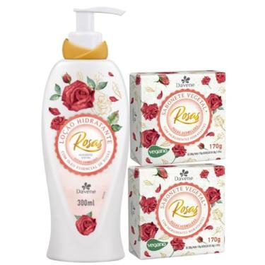Imagem de Loção Hidratante Corporal+ 2 Sabonete Rosas Vermelhas Davene (3)