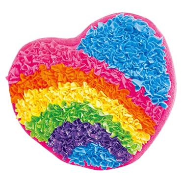 Imagem de Dynwave Tecido por número travesseiro kit artesanato para meninas decoração do quarto 3d artesanal artes artesanato suprimentos tecido poke arte kits, coração