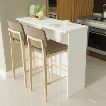 Imagem de Bancada Ilha Para Cozinha 120 Cm Branco Madesa Branco