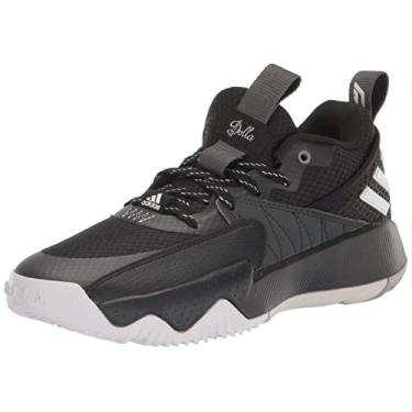 Imagem de adidas Tênis de basquete unissex com certificação Dame, Preto/branco/cinza, 39