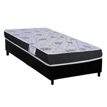 Imagem de Conjunto Box Solteiro: Colchão Espuma Orthoflex D20 ComfortPedic + Base CRC Suede Black(88x188)