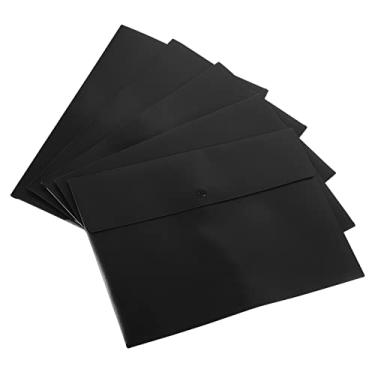 Imagem de YOKIVE Pacote com 10 pastas de arquivo, tamanho A4, arquivos de envelopes, bolsos de plástico para documentos com botão de pressão, ótimo para escritório (preto)