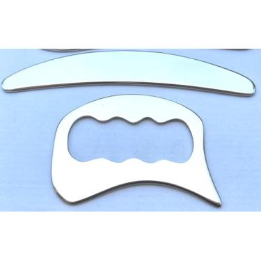 Imagem de NCCYOOT Gua sha Tool gua sha aço inoxidável iastm ferramenta de massagem Gussha ferramenta de raspagem muscular para terapia de tecidos macios e reduzir braços, costas, pernas, pescoço dor muscular