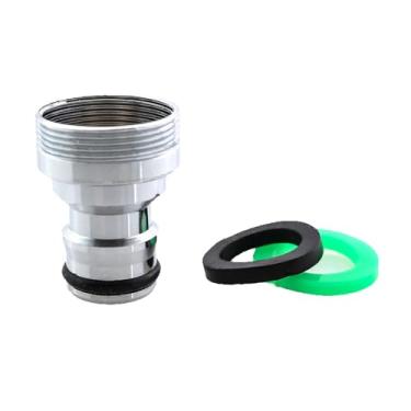 Imagem de KKUANG 2 peças de conversor de mangueira para máquina de lavar roupa - adaptador e conector de bocal de torneira de aço inoxidável - diâmetro externo 24 mm, interior 22 mm - cor cromada