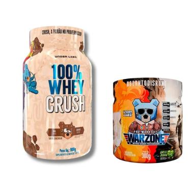 Imagem de Kit Whey 100% Crush Concentrada Chocobear 900g + Warzone Green Bomb 300g - Under Labz-Unissex