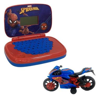 Imagem de Kit Homem-Aranha - Laptop Infantil Bilíngue + Moto Roda Livre Webcycle