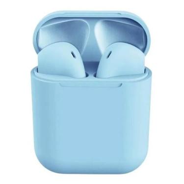 Imagem de Fone De Ouvido Bluetooth Sem Fio  Android e IOS Azul Claro - TWS