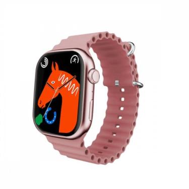 Imagem de Relógio Inteligente Tela Infinita Digital 45mm CX800  - Altomex, Rosa