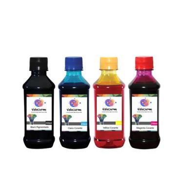Imagem de Kit 4 Tinta Compatível HP 21 22 27 28 56 e 57 de 250ml BK Pigmentado -