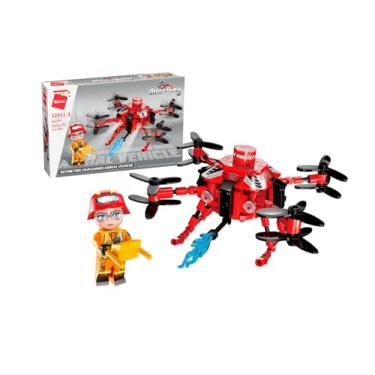 Imagem de Keepplay Bloco de Montar Drone Bombeiro Extintor de Incêndios Mine City