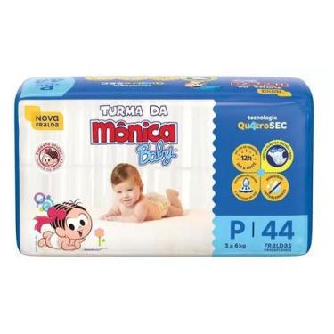 Imagem de Fralda turma da mônica baby quatrosec p/44 unidades 3 à 5kg