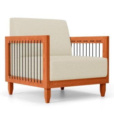 Imagem de Poltrona Decorativa Varanda Samoa Madeira Maciça com Cordas Náutica Li