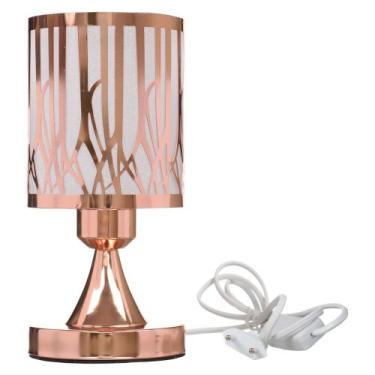 Imagem de Luminária Abajur De Mesa  Iluminação Decoração Rosê Gold - PGB, Mod:4
