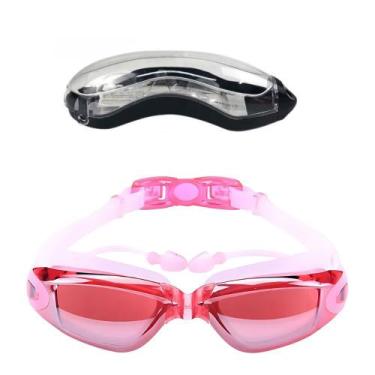 Imagem de Kit Óculos Natação Mergulho Piscina Com Estojo Hero Band, Rosa