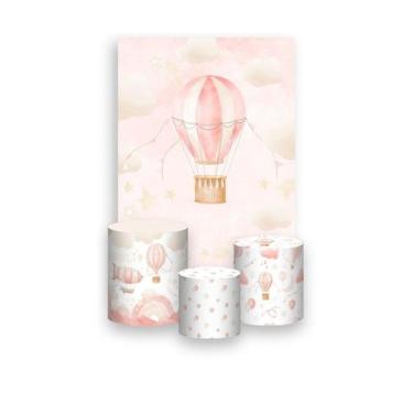 Imagem de Painel De Festa Vertical 1,50 x 2,20 + Trio De Capas Cilindro - Céu Ba