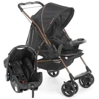 Imagem de Kit Carrinho de Bebê Galzerano Milano com Bebê Conforto Grid, Preto Co