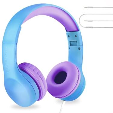 Imagem de LilGadgets Fones de ouvido infantis Connect+ com fio para escola com microfone, limitação de volume e redução de ruído, fone de ouvido intra-auricular com cabo, tecnologia SharePort e acolchoamento