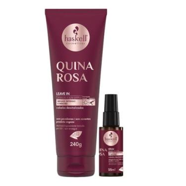 Imagem de Kit Quina Rosa 1 Leave in 240g 1 Reparador de pontas 35ml Haskell