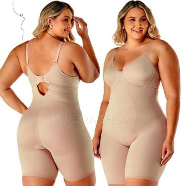 Imagem de Cinta Body Modelador Macaquinho Plus Size Com Perna Sem Bojo 350725 - 